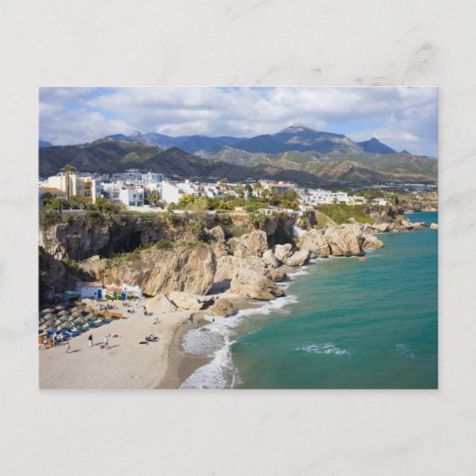 Carte Postale Le littoral de Nerja en Espagne (Devant)