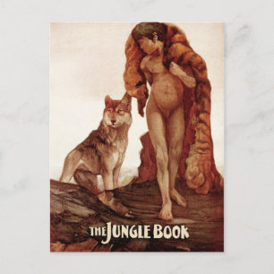 Carte Postale Le livre de la Jungle : Mowgli et le loup solitair