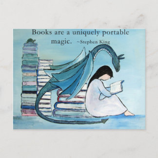 Carte Postale Le livre favori du Dragon