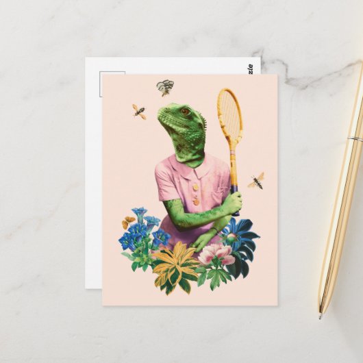 Carte Postale Le Lizard De Tennis (Devant/Arrière en situation)