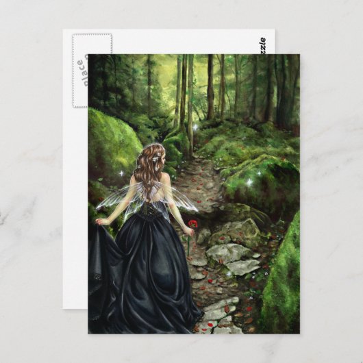 Carte Postale Le long du chemin forestier (Devant / Derrière)