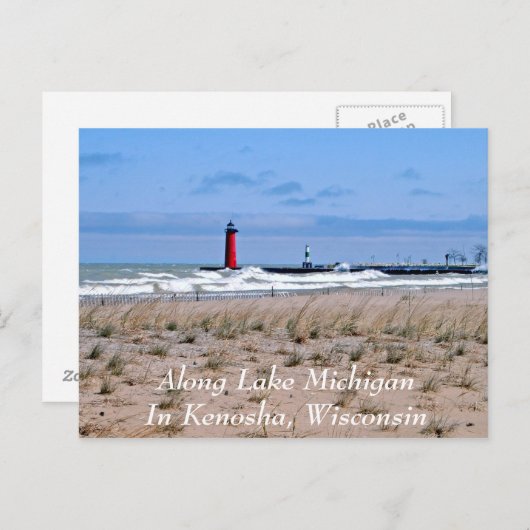 Carte Postale Le long du lac Michigan (Devant / Derrière)
