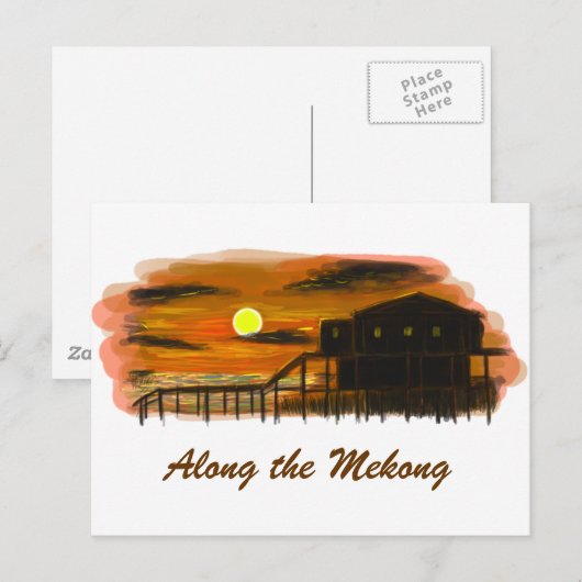 Carte Postale Le long du Mékong (Devant / Derrière)