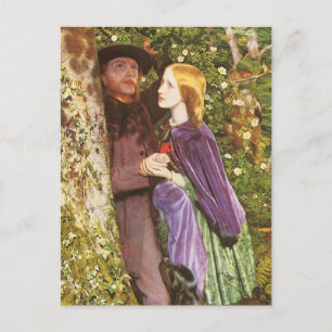 Carte Postale Le long Fiançailles d'Arthur Hughes, Art Vintage
