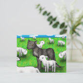 Carte postale "Le loup et l'agneau" (Debout devant)