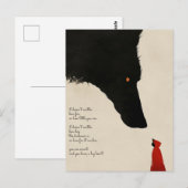 Carte Postale Le loup malin et le petit chaperon rouge (Devant / Derrière)