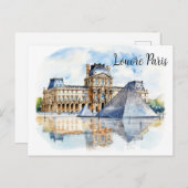 Carte Postale Le Louvre et sa pyramide iconique (Devant / Derrière)
