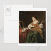 Carte Postale Le Lute Player (huile sur panneau) (Devant / Derrière)