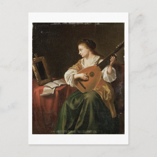 Carte Postale Le Lute Player (huile sur panneau) (Devant)