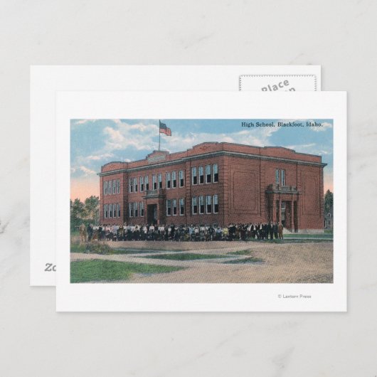 Carte Postale Le lycée avec Faculté et Étudiants (Devant / Derrière)