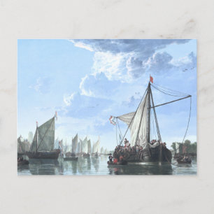 Carte Postale Le Maas chez Dordrecht par jour