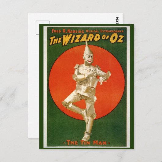 Carte Postale Le Magicien d'Oz, Tinman Musical (Devant / Derrière)