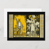 Carte Postale Le Magicien et la tour Tarot 2 (Devant / Derrière)