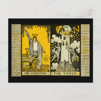 Carte Postale Le Magicien et la tour Tarot 2