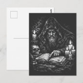 Carte Postale Le Magicien Étudiant le Grimoire — par BurnsInHell (Devant / Derrière)
