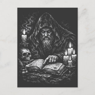 Carte Postale Le Magicien Étudiant le Grimoire — par BurnsInHell