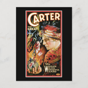 Carte Postale Le magicien vintage Carter le grand