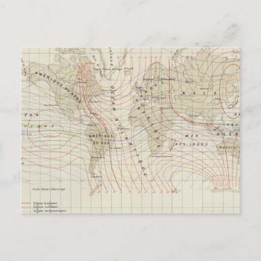 Carte Postale Le Magnétisme du Globe Terrestre (Devant)