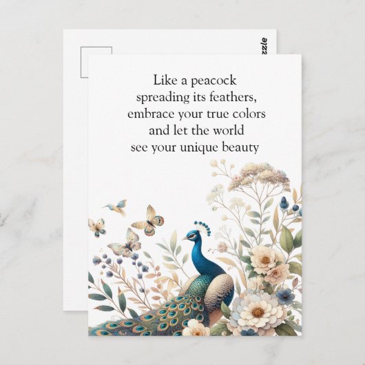 Carte Postale Le Majestic Peacock (Devant / Derrière)