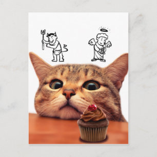 Carte Postale Le mal et l'ange sur la tête