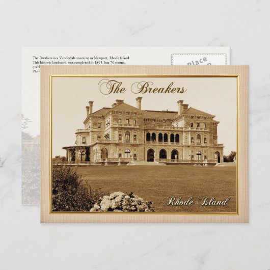 Carte Postale Le manoir des Breakers à Newport, Rhode Island (Devant / Derrière)