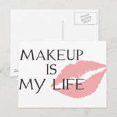 Carte Postale le maquillage est mes baisers de la vie (Devant / Derrière)