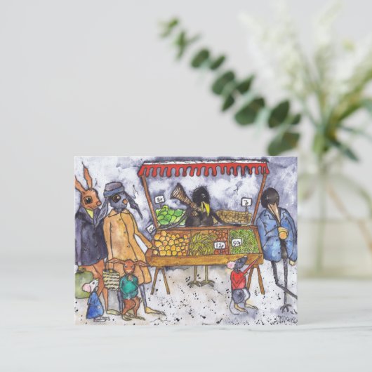 CARTE POSTALE LE MARCHÉ (Debout devant)