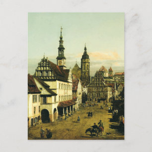 Carte Postale Le marché à Pirna par Bernardo Bellotto