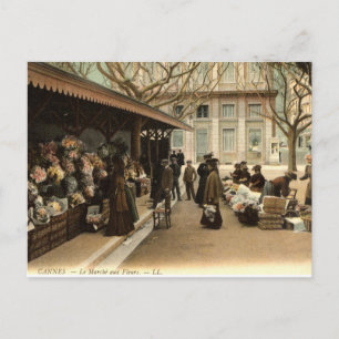 Carte Postale Le Marché aux Fleurs, Cannes France, 1915 Vintage