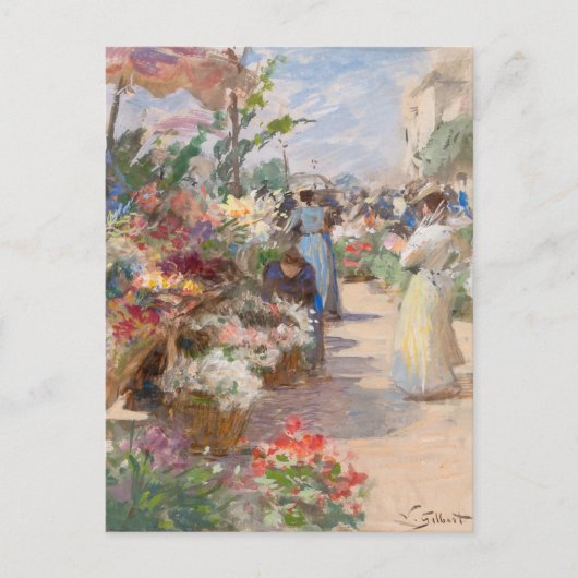 Carte Postale Le marché aux fleurs | Victor Gabriel Gilbert (Devant)
