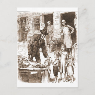 Carte Postale Le marché de la squelette