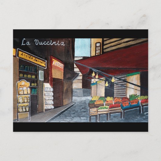 Carte Postale Le marché de Palerme Vucciria. Italie (Devant)