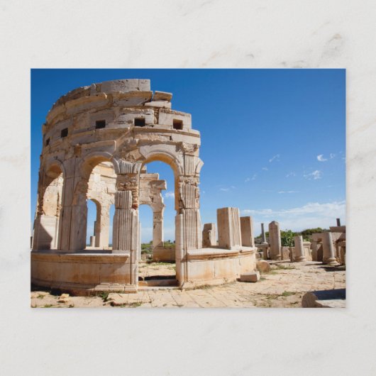Carte Postale Le Marché, Leptis Magna, district d'Al Khums (Devant)
