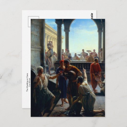 Carte Postale Le Mariage à Cana par Carl Bloch Postcard (Devant / Derrière)