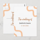 Carte Postale Le mariage de nom de la mariée date pêche (Devant / Derrière)