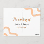 Carte Postale Le mariage de nom de la mariée date pêche (Dos)