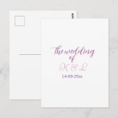 Carte Postale Le mariage du couple nom initiale lettre date (Devant / Derrière)