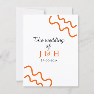 Carte Postale Le mariage du nom de couple terracotta noir