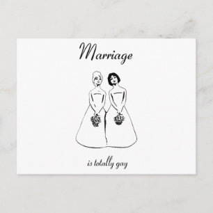 Carte Postale Le mariage est totalement gay — le couple féminin