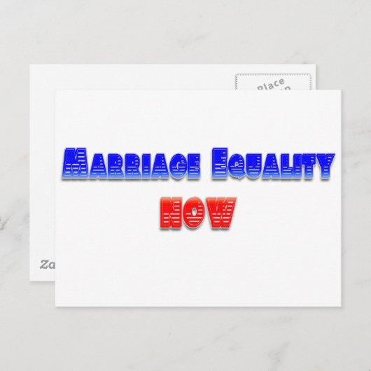 Carte Postale Le mariage pour tous maintenant ! (Devant / Derrière)