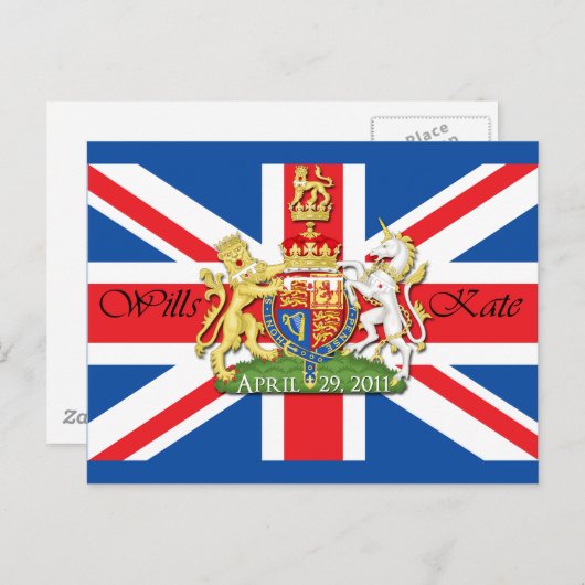 Carte Postale Le Mariage royal Wills et Kate (Devant / Derrière)