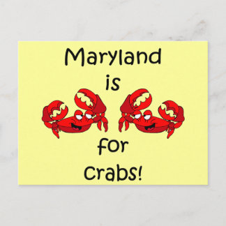 Carte Postale Le Maryland est pour les crabes