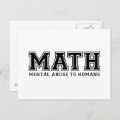 Carte Postale Le MATH est un abus mental envers les humains (Devant / Derrière)