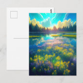 Carte Postale Le matin se déroule au-dessus du magnifique marais (Devant / Derrière)