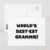 Carte Postale Le Meilleur-est cadeaux noirs ou blancs de Grammie (Devant / Derrière)