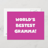 Carte Postale Le meilleur Gramma noir ou blanc du monde (Devant / Derrière)