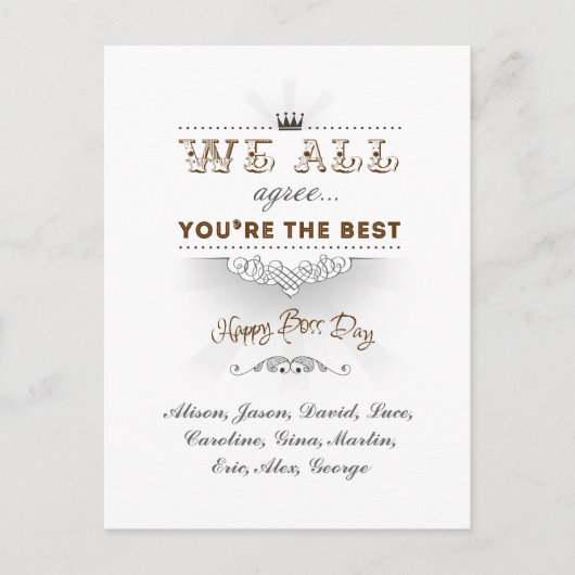 Carte Postale Le meilleur jour de la fête du patron (Devant)