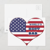 Carte Postale Le meilleur papa américain du monde (Devant / Derrière)