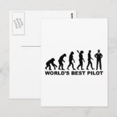 Carte Postale Le meilleur pilote du monde de l'évolution (Devant / Derrière)