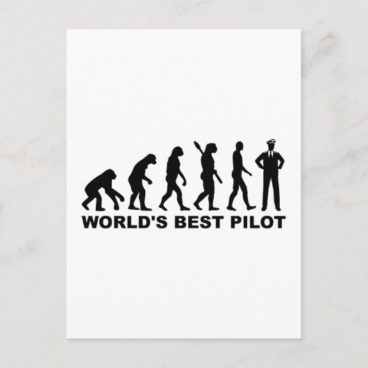 Carte Postale Le meilleur pilote du monde de l'évolution (Devant)